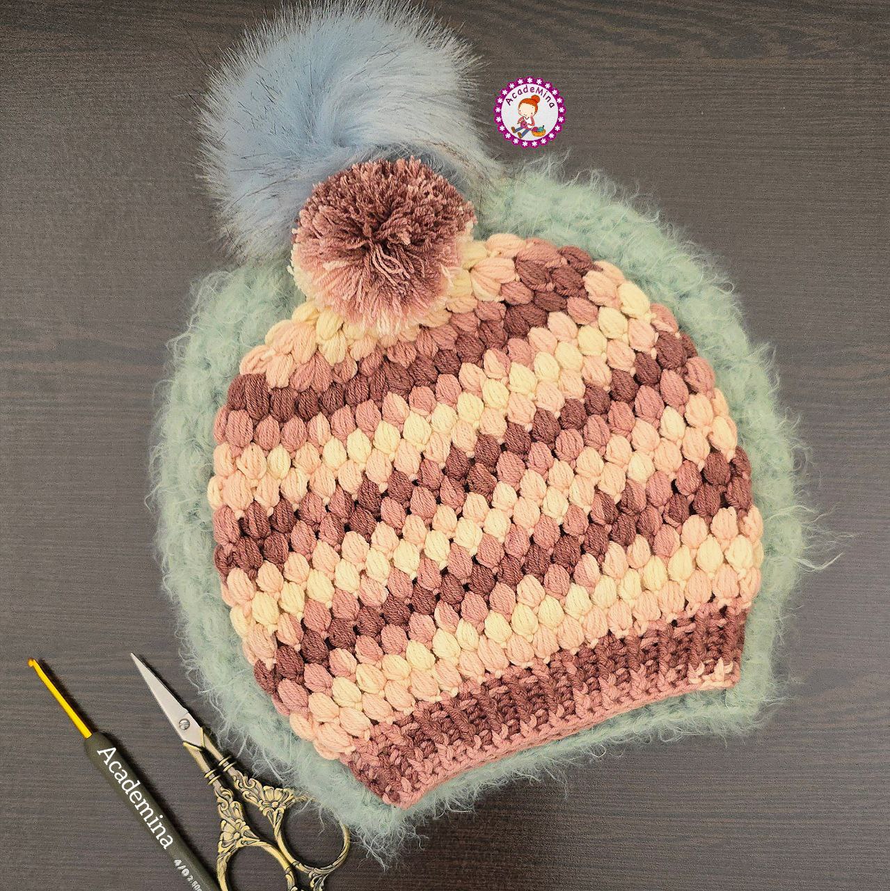 آموزش بافتنی و قلاب بافی / ساده ترین روش بافت کلاه / فرمول بافت 100 کلاه